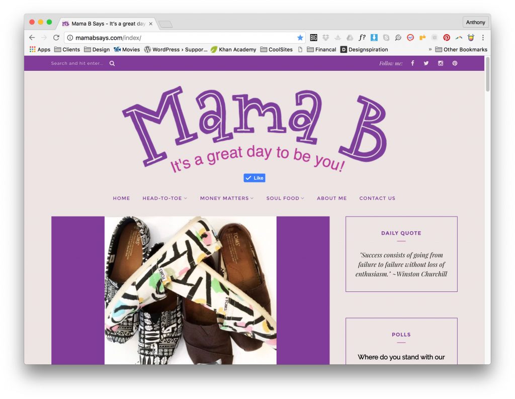Mama B Homepage
